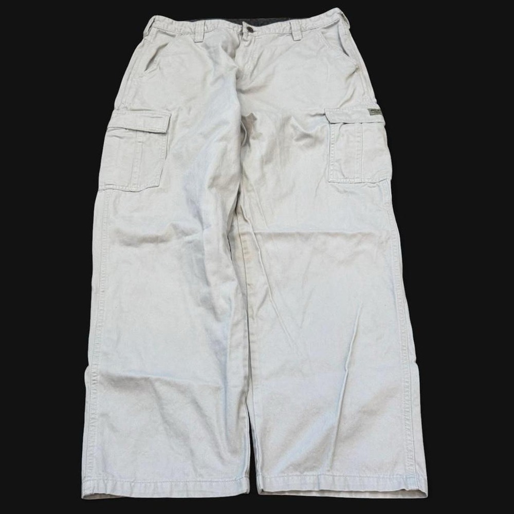Vintage Wrangler Khaki Beige Baggy Cargo Pants Men's 36x30 Skater Grunge Y2K